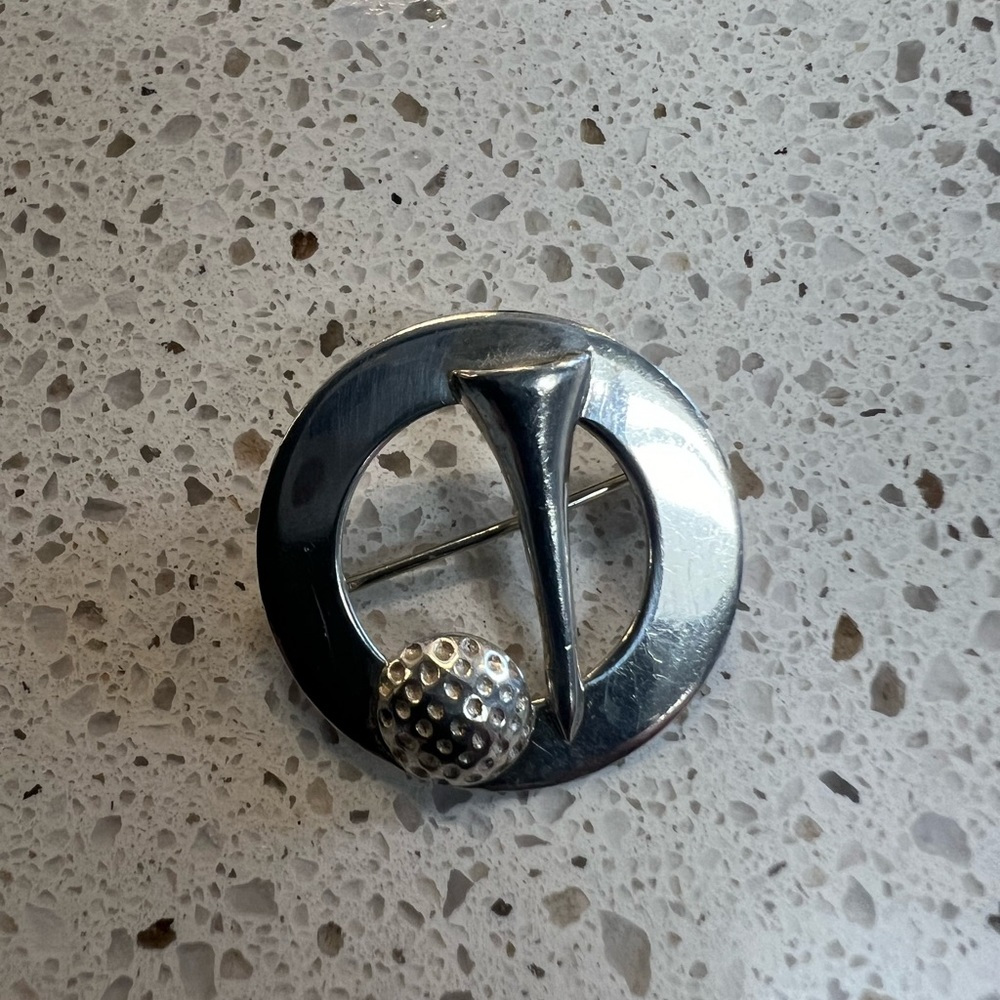 Handmade Sterling Silver “Lenore Doskow”Golf Ball & Tee Pin